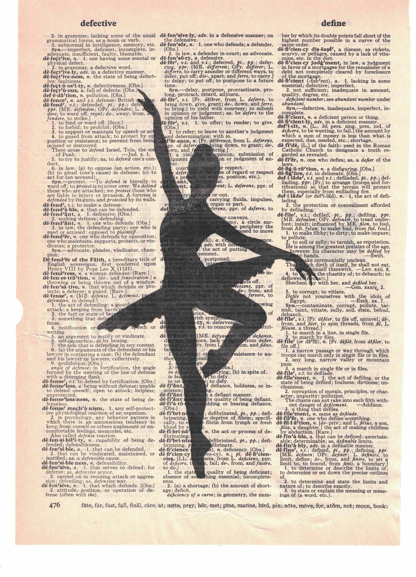 Ballet Dancer Side to Side Dictionary Art Print