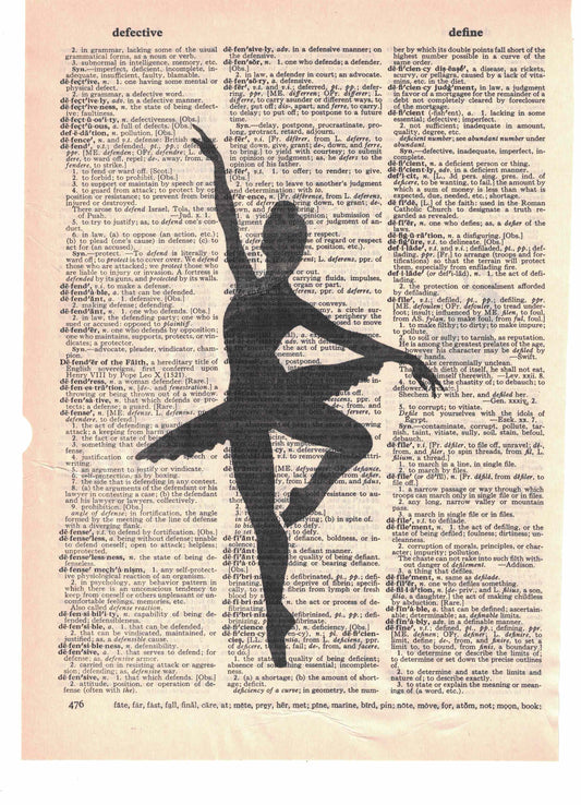 Ballet Dancer Side to Side Dictionary Art Print