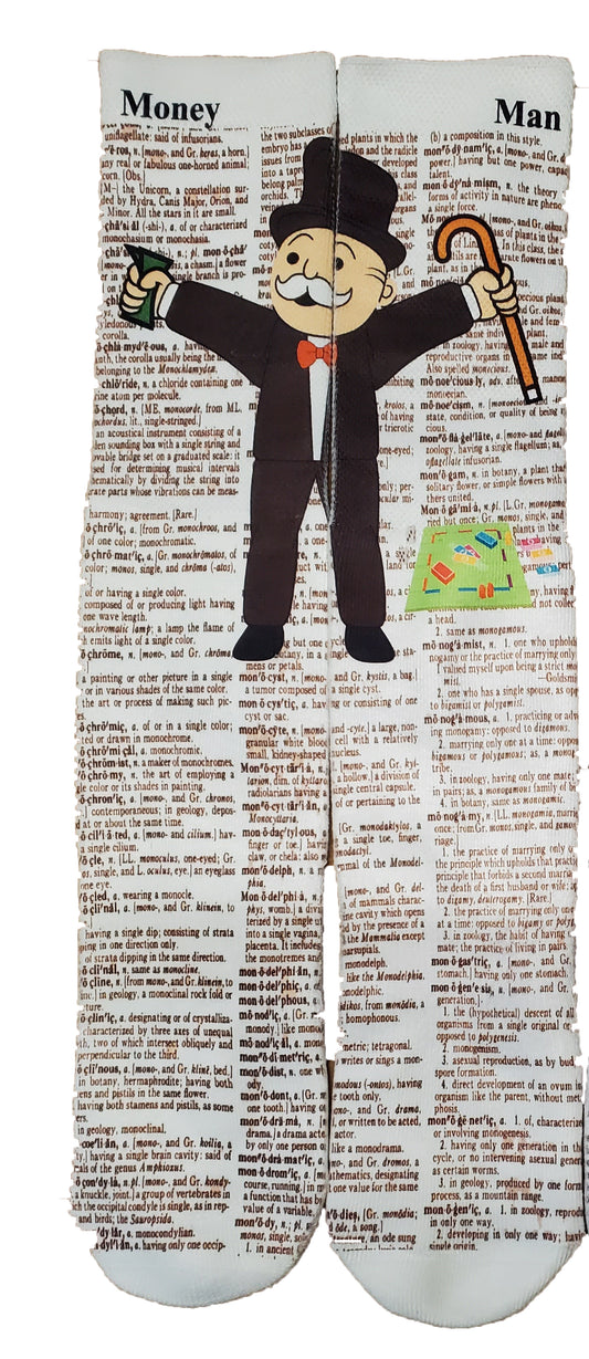 Money Man Unisex Dictionary Art Socks