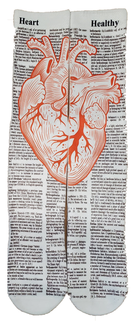Heart Healthy Unisex Dictionary Art Socks