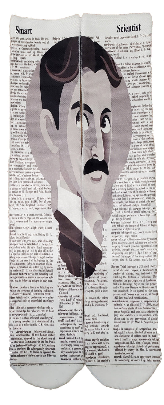 Smart Scientist Tesla Unisex Dictionary Art Socks