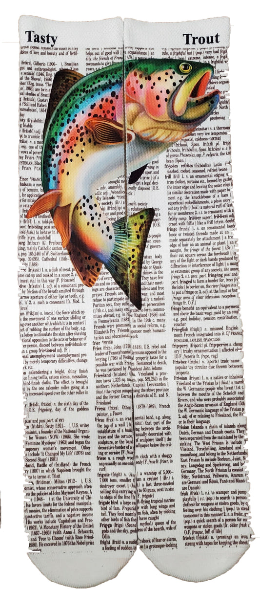 Tasty Trout Fish Unisex Dictionary Art Socks