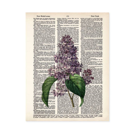 Lilac Flowers Dictionary Art Print