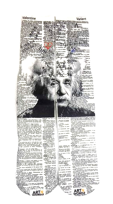 Wearable Mathematician Einstein Unisex Dictionary Art Socks