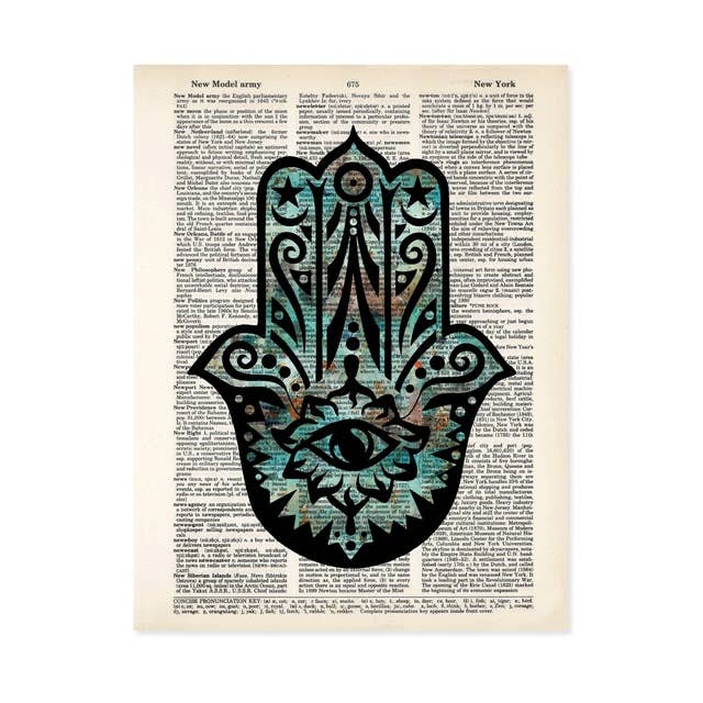Hamsa Hand Dictionary Art Print