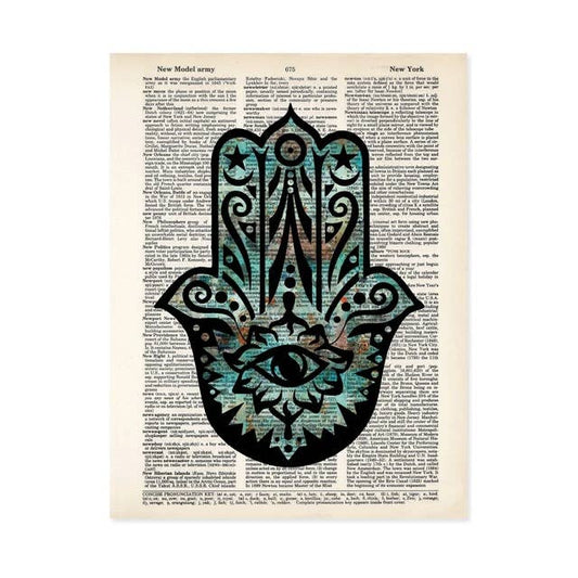 Hamsa Hand Dictionary Art Print