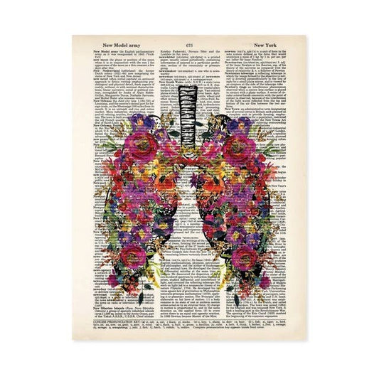 Lungs Beautiful Multiple Flowers Dictionary Art Print
