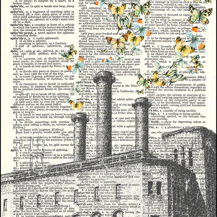Butterfly Factory Smoke Stacks Dictionary Art Print