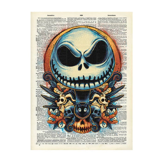 Horror Halloween Jack Vintage Dictionary Art Print