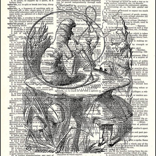 Alice and the Caterpillar Dictionary Art Print