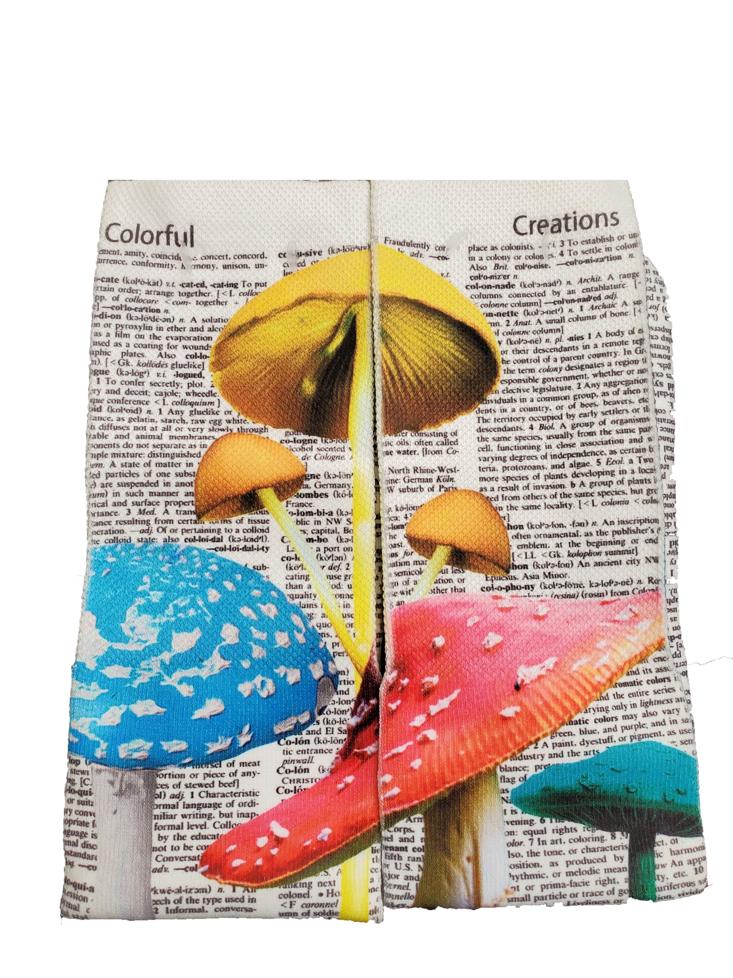 Wearable Festive Funghi Mushrooms Unisex Dictionary Art Socks