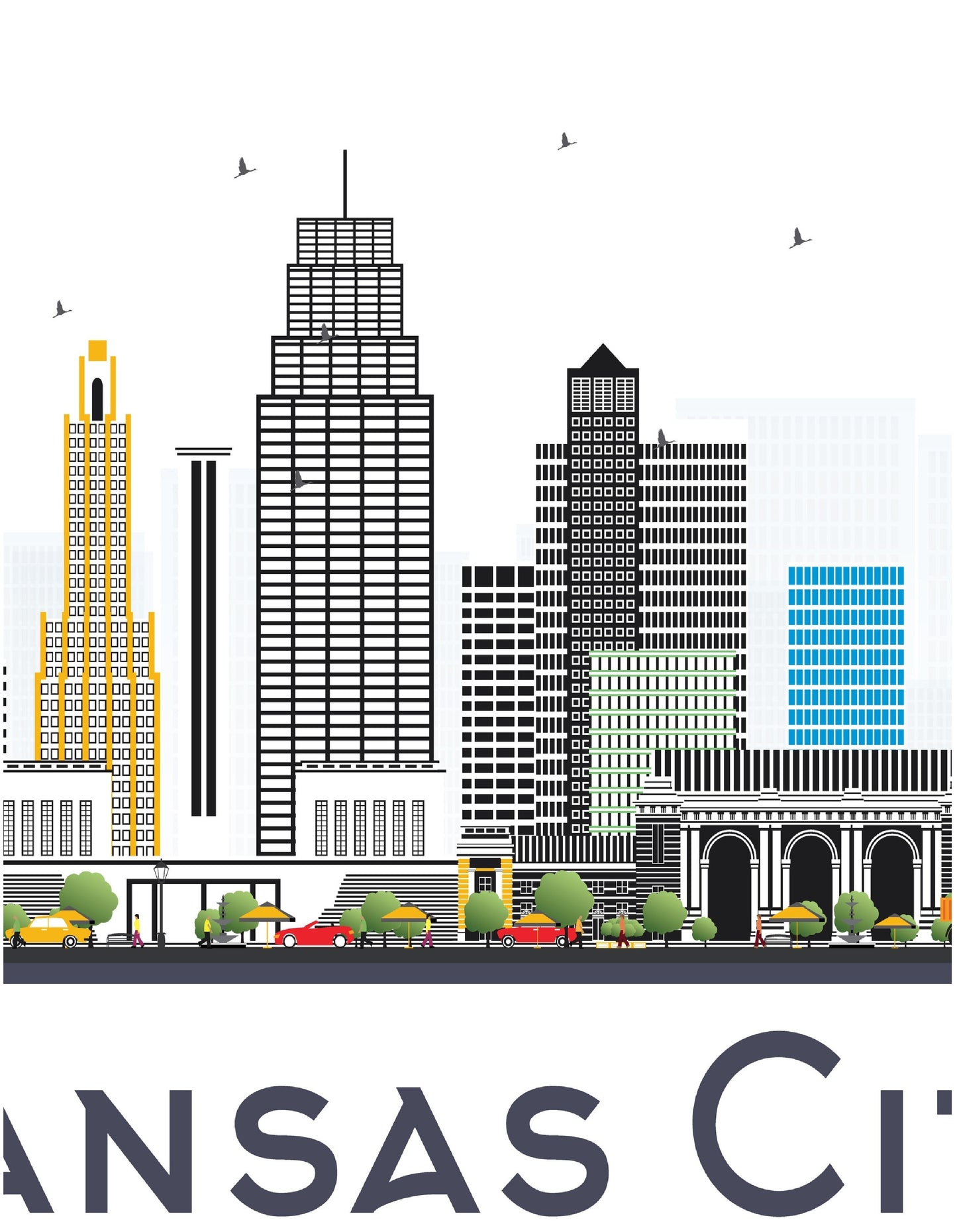 Kansas City 3 Piece Linked Dictionary Art