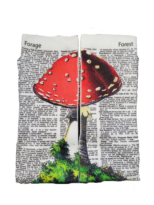 Wearable Red Mushroom Unisex Dictionary Art Socks