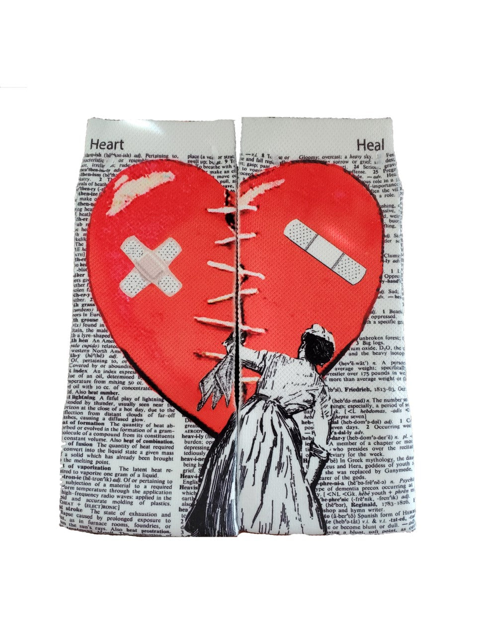 Wearable On The Mend Heart Unisex Dictionary Art Socks